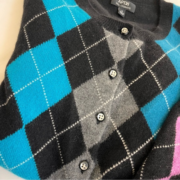Cashmere Argyle Bundle of Two Cardigan Sweaters APT 9 Size Small - Picture 3 of 10